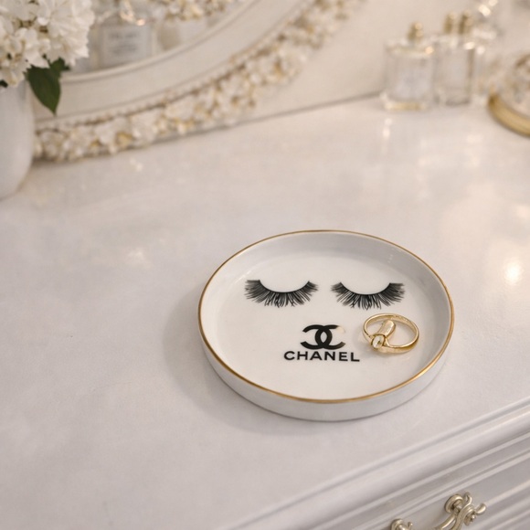 Mme_Chic Other - CHANEL White Dish with Gold Trim
